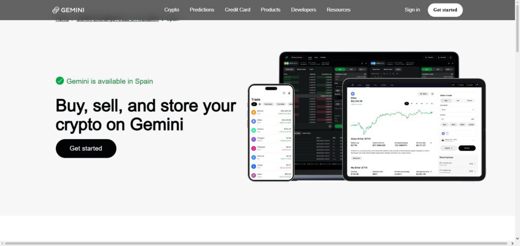 10 Best Crypto Exchanges in Spain 2026 – Top Picks 8 Gemini Spain