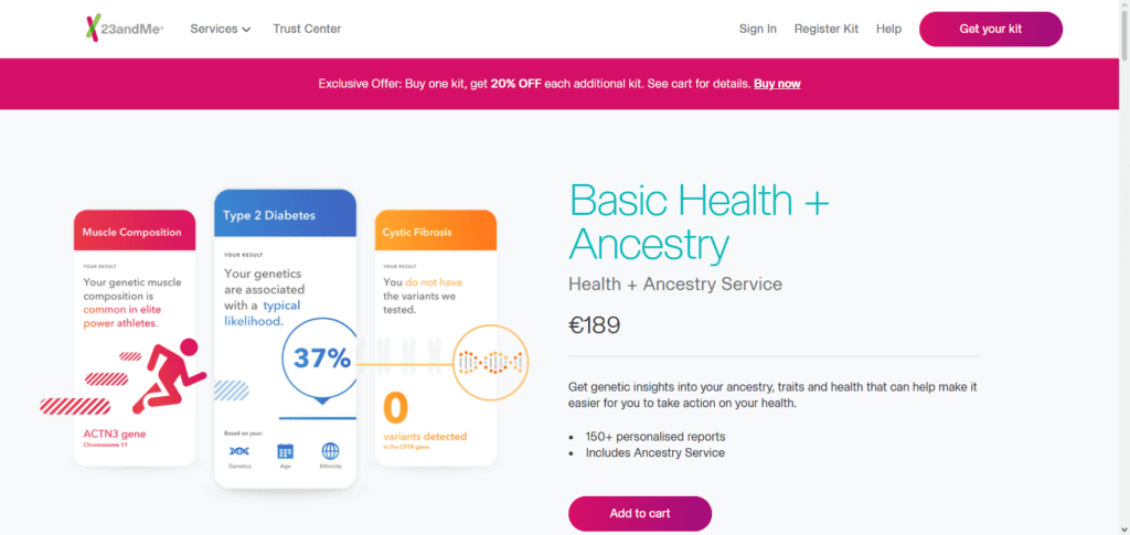 10 Best At-Home Biomarker & DNA Testing Kits for Nutrition 6 23andMe Health + Ancestry Service